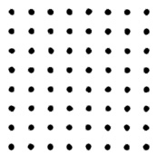 Рис. 1. Это множество точек воспринимается как непрерывно меняющиеся узоры из рядов и квадратов. В этом проявляется системно-организующая тенденция зрительной системы.