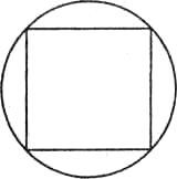 Рис. 30. Геометрически правильный круг воспринимается прогнутым по углам квадрата. Иллюзия возникает в силу неадекватного отражения размера острых углов
